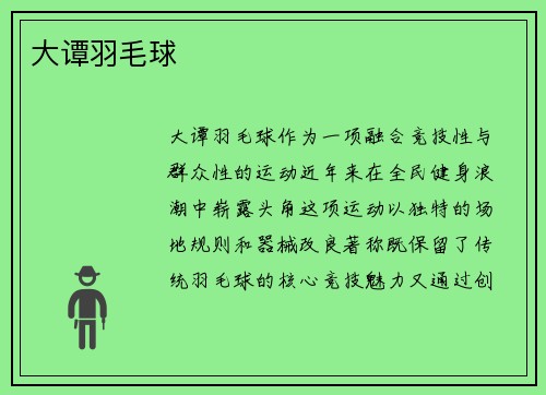 大谭羽毛球